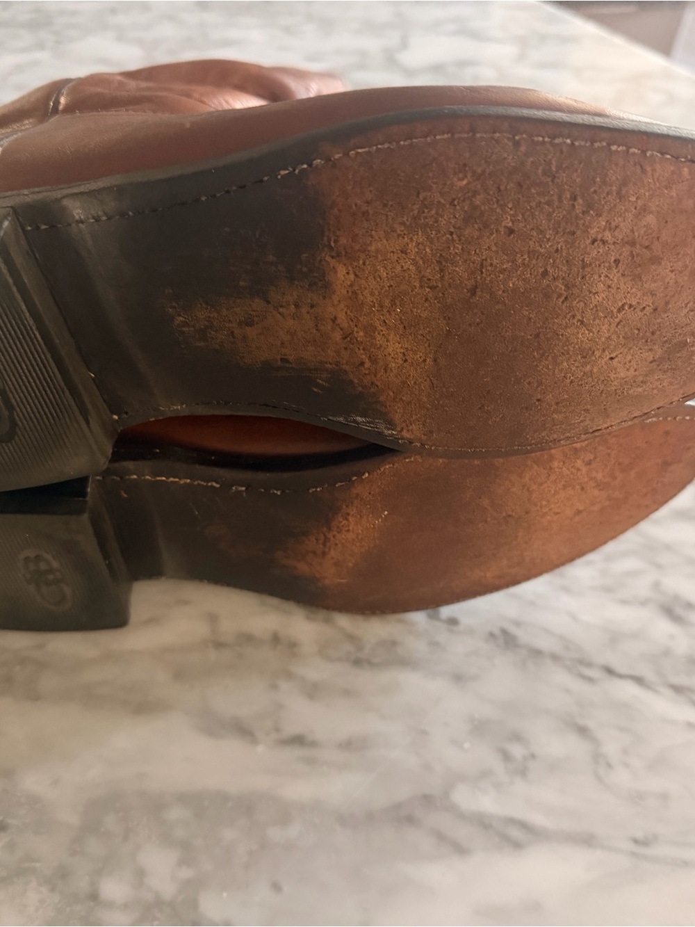 Lucchese roper Western Leather Cowboy Boots sz 9 Cognac Brown - Picture 10 of 11